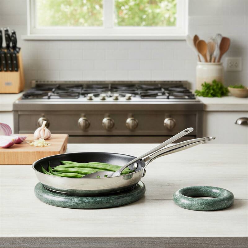 Marble Trivets for Dining Table, Set of 2 - Green