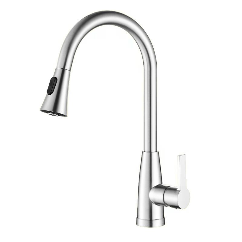 CB HOME Gold/Black/White/ Kitchen Faucet with Pull Down Sprayer, 18'' Gold/Black/Faucet for Kitchen Sink with Single Handle