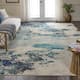 Nourison Modern Abstract Sublime Area Rug - 9' x 12' - Ivory/Blue