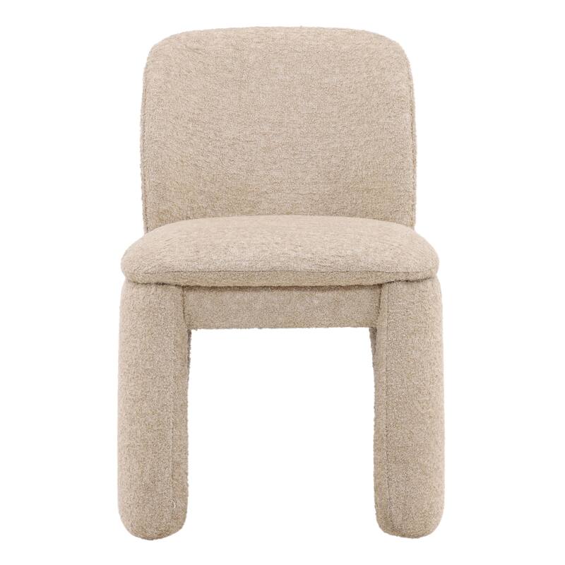 Keanu Wood Upholstered Dining Chair, Sand