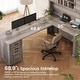 preview thumbnail 13 of 156, Farmhouse Executive L Shaped Desk Home Office Desk with Drawers and Storage Cabinet & Power Outlet