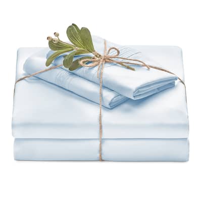 Chanasya Solid Color Embroidered Ultra Soft Luxury Microfiber Sheet Set
