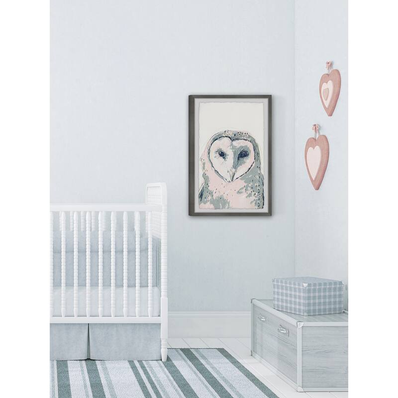 Funky Owl Portrait I Framed Wall Art, Elegant Home Touch - Sophisticated Artwork for Refined Décor