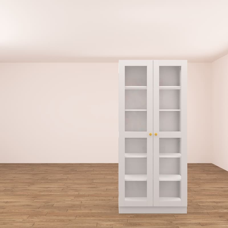 70.9" Storage Cabinet with Glass Doors Office Cabinet Display Cabinet