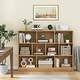 preview thumbnail 7 of 21, 41 inches Wooden Toy Storage Organizer with 10 Cubes for Classroom Daycare Nursery Kindergarten - 55" x 9.5" x 41" (L x W x H) Natural
