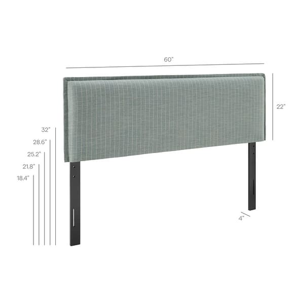 dimension image slide 4 of 18, Camille Upholstered Striped Linen Blend Headboard