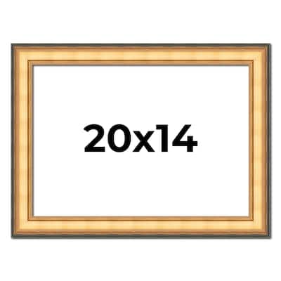 20x14 Frame Gold Plein Aire Solid Wood Picture Frame Width 2 Inches |