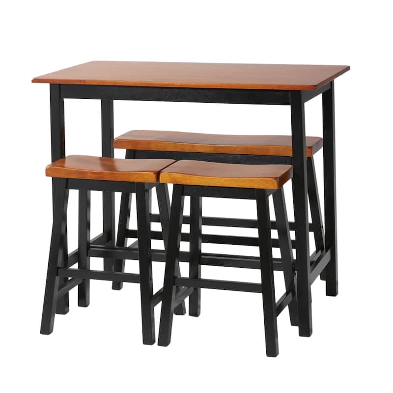 Rubber Wood S/4 Cafe Table/Bench Sets