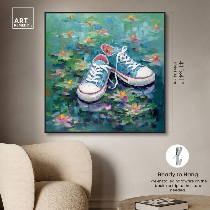 Lily Pad Sneakers II Canvas by Art Remedy