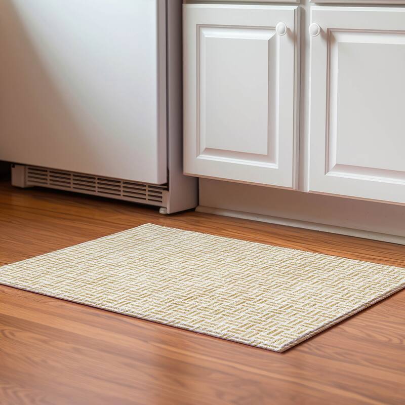 Premium Washable Super Soft Modern Weave Mayfield Rug - Gold - 1'8" x 2'6"