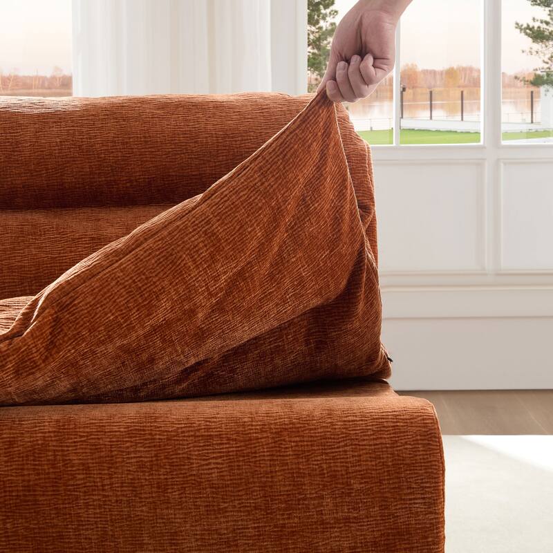 Accent Armless Chair Lazy Floor Seating, Single Chair Sofa Lounger Leisure Accent Single Couch with Backrest for Living