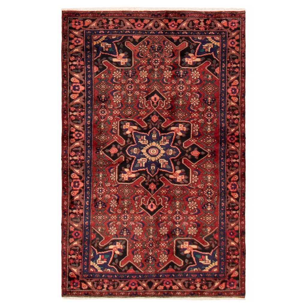 ECARPETGALLERY Hand-knotted Konya Red Wool Rug - 4'5 x 7'3