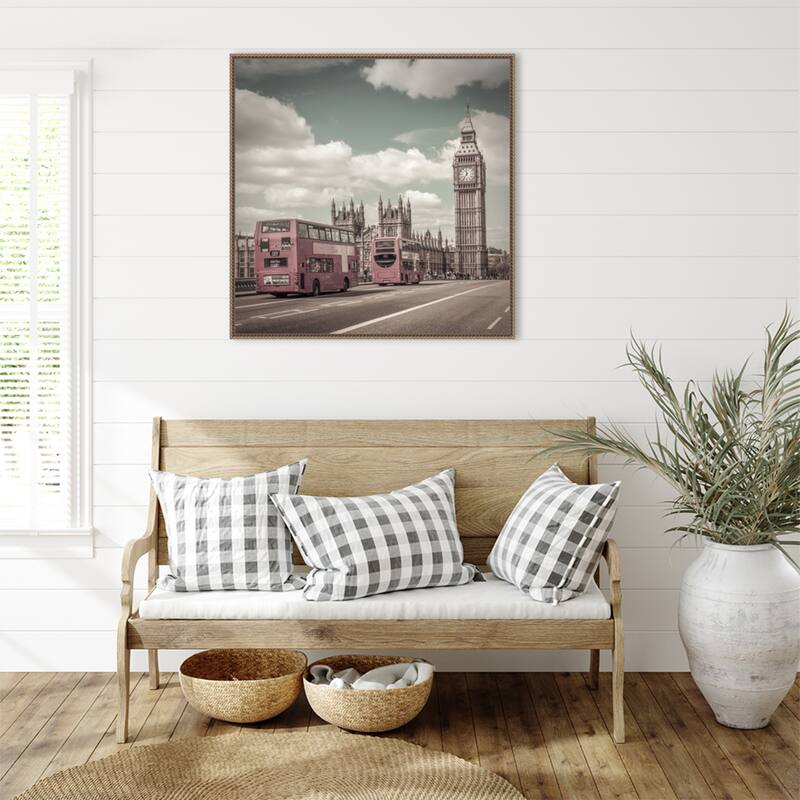 Typical London by Melanie Viola Framed Canvas Wall Art Print