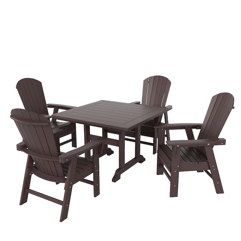 Altura 5-Piece Square Poly Eco-Friendly All Weather Outdoor Dining Set with Armchairs