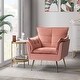 preview thumbnail 22 of 89, HULALA HOME 1ida Modern Velvet Tufted Accent Armchair with Gold Metal Legs PINK