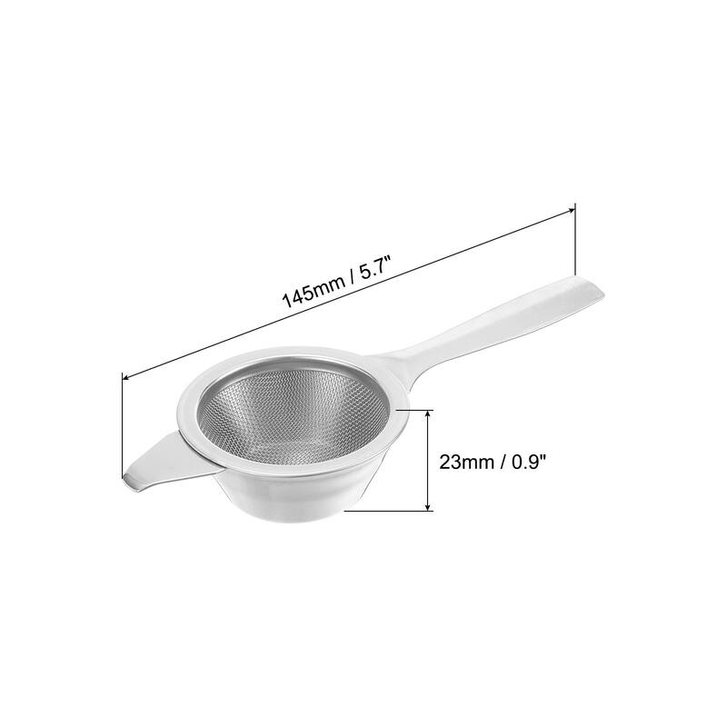 1 Pcs Tea Infuser Filter with Handle Tea Strainer for Loose Leaf Tea - Silver