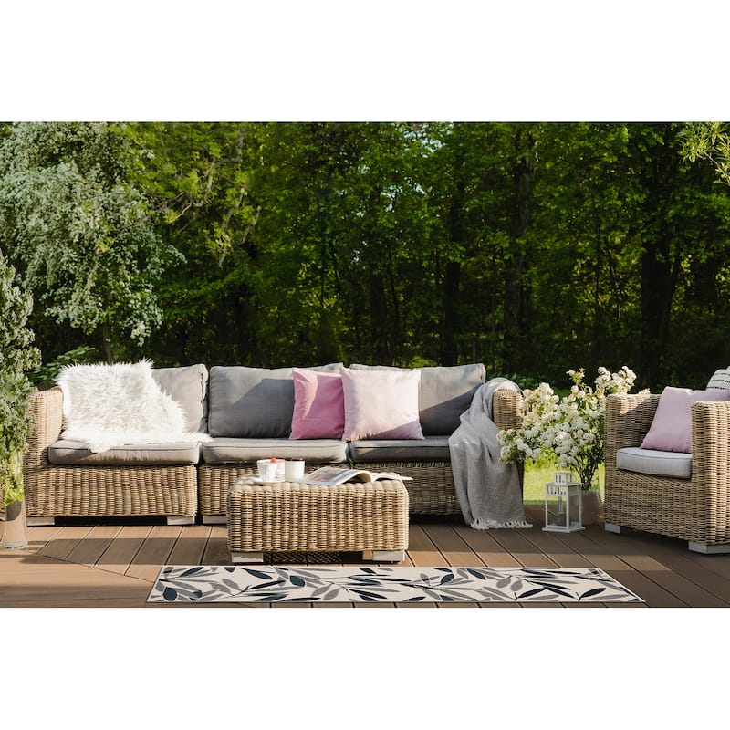 Modern Textured Cut Pile Rectangle Throw Rug - 1.10x 3.7