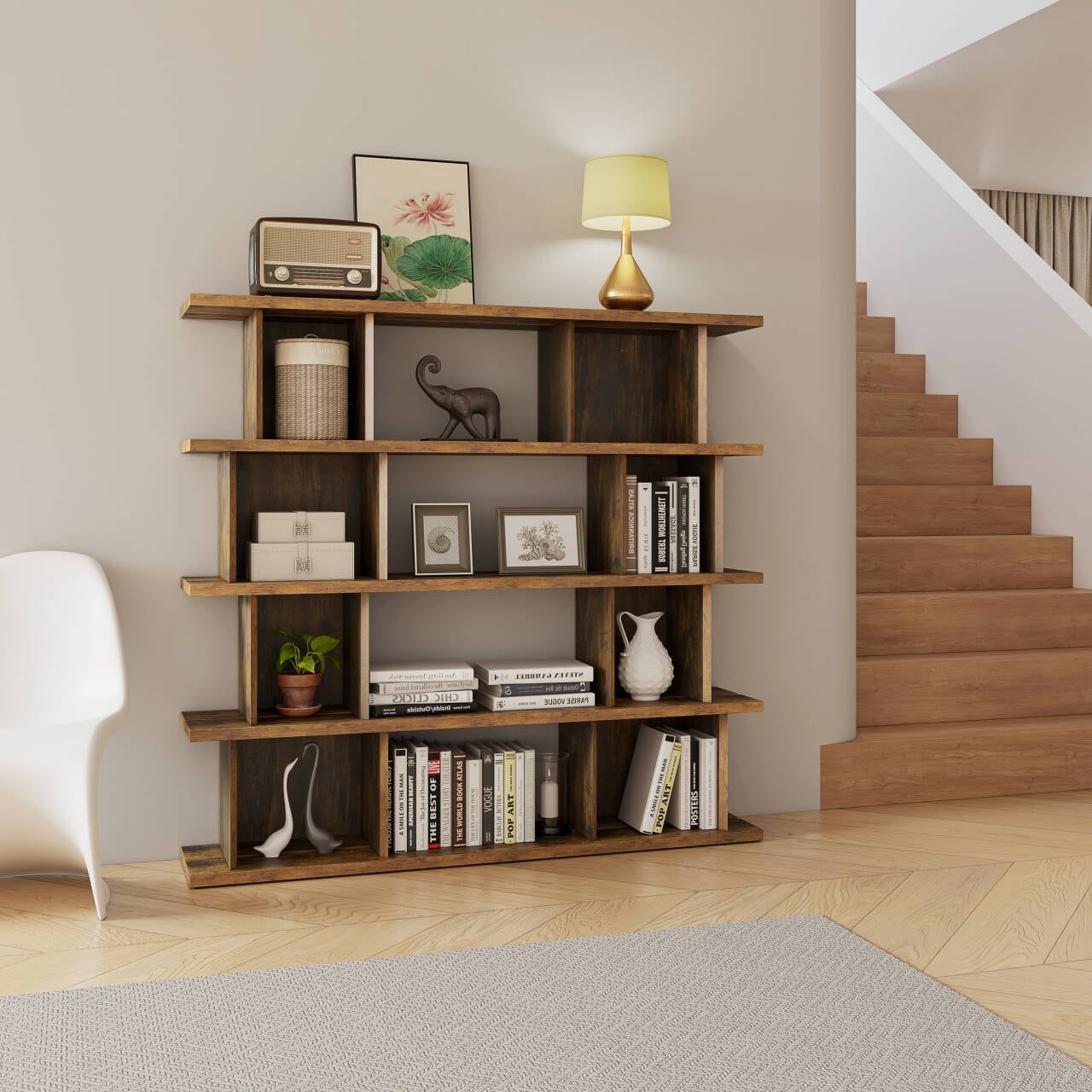 4, Walnut Finish Bookshelves Bed Bath & Beyond