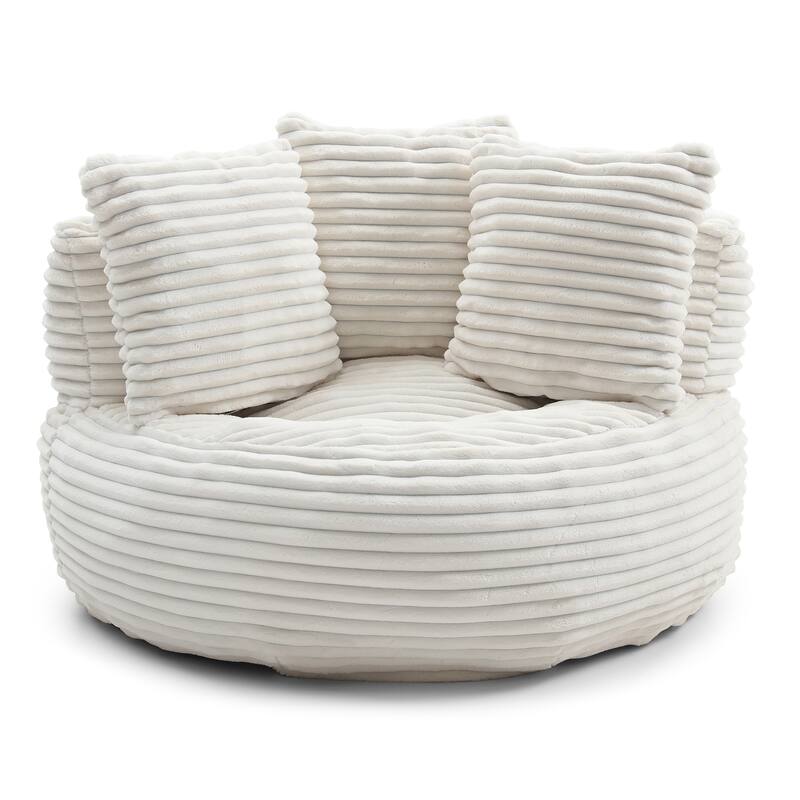 Fabric Large Chair Accent Sofa Lounge Floor Sofa - Beige