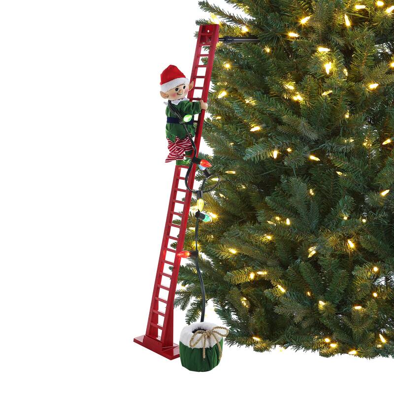 43" Animated Super Climbing White Elf