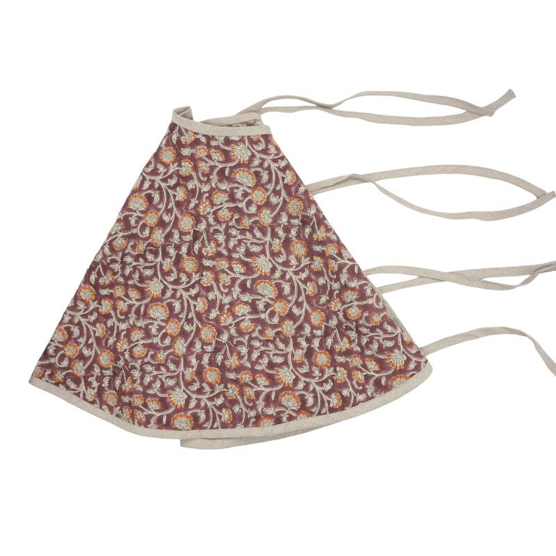 Fabdivine Hand Block Floral Soft Pure Linen Fabric Home Décor Christmas Tree Skrit