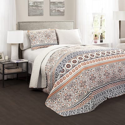 The Curated Nomad La Boheme Boho Stripe 3-piece Quilt Set