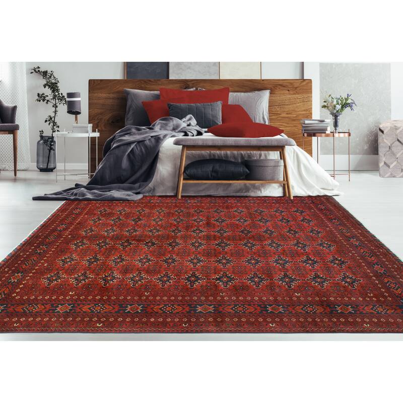 Khal Mohammadi Noslen Burgundy/Navy Rug - 7'11" x 11'3"