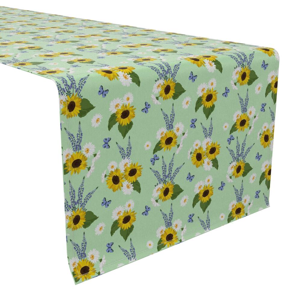 Fabric Textile Products, Inc. Table Runner, 100% Cotton, 16x108", Bright Sunflower Floral