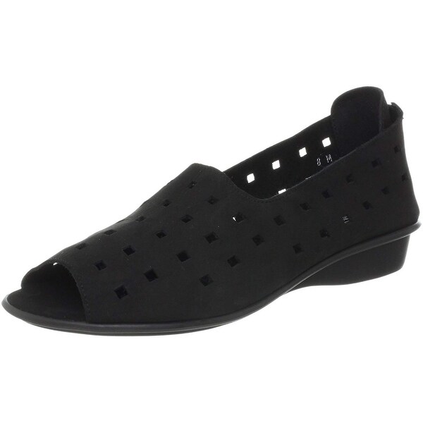 Sesto Meucci Black Nubuck Leather Evonne Open Toe Shoe New Italy Made