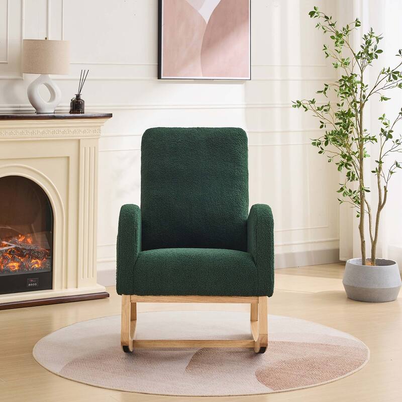 27.2"W Rocking Chair with High Back and Side Pocket