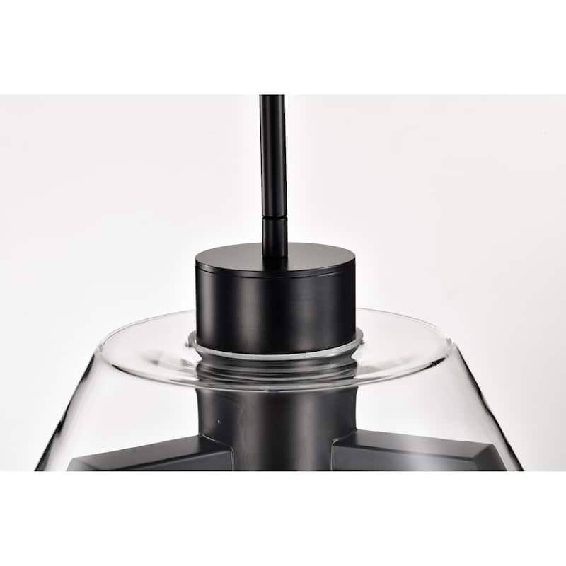 Edmond 14 Inch LED Pendant Matte Black with Clear Glass - Matte Black