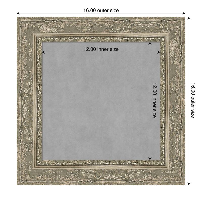 Amanti Art Filigree Gloss Black Framed - 16 x 16 in - Filigree Silver