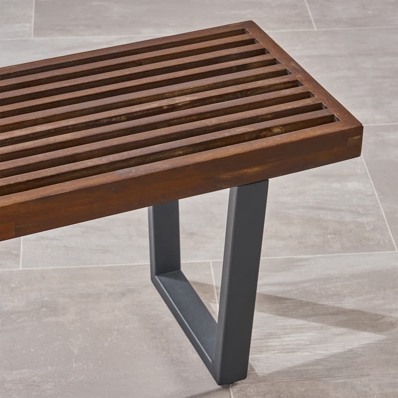 Fresno Outdoor Acacia Dining Bench by Christopher Knight Home - N/A