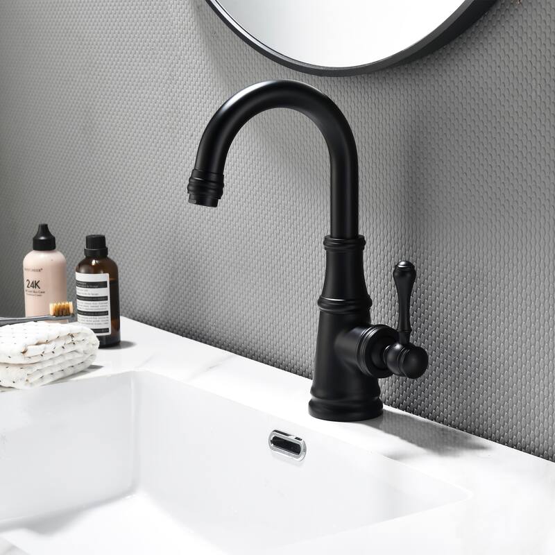 10.9"H Solid Brass Single-handle Bathroom Sink Faucet