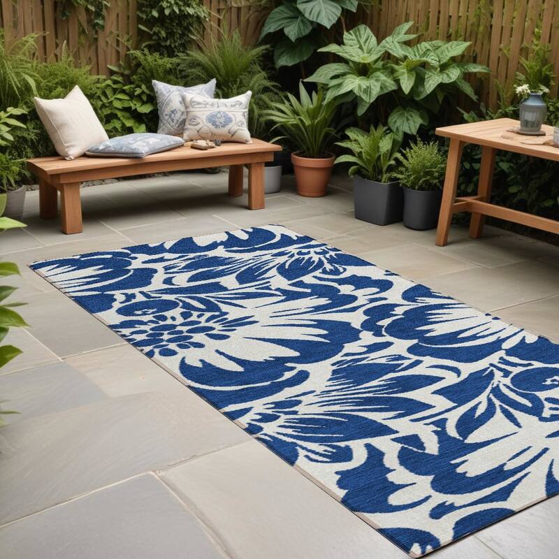 Allova Garden-Inspired Weather Resistant Classic Meets Modern Runner Outdoor Rug - 8' Runner - Multi