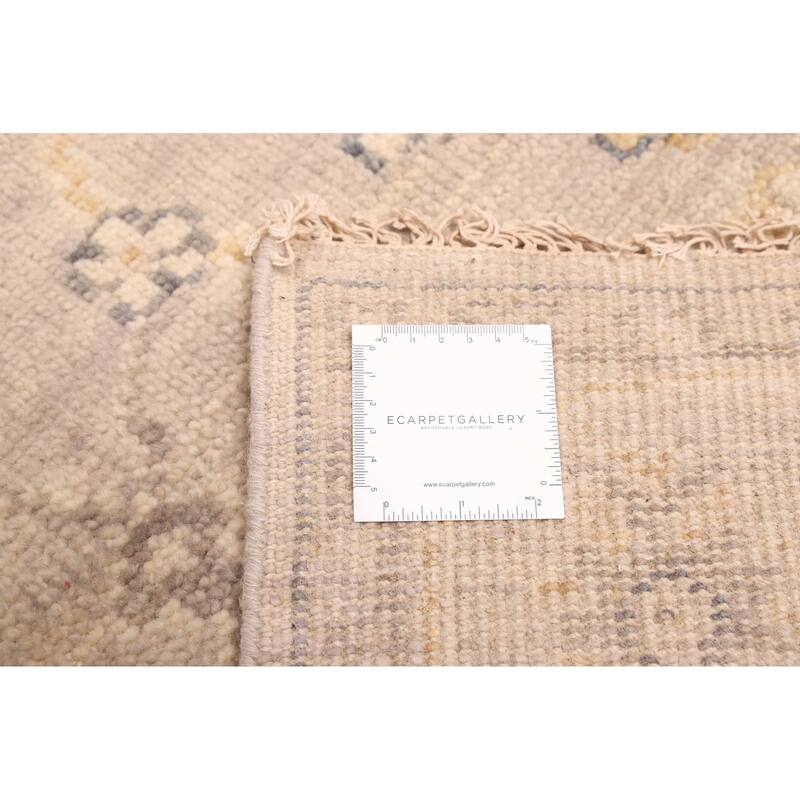 ECARPETGALLERY Hand-knotted Modern Oushak Light Grey Wool Rug - 5'8 x 8'6