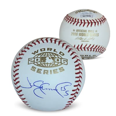 Jim Edmonds Autographed 2006 World Series Signed Baseball JSA COA With UV Display Case - 8'6" x 11'6"
