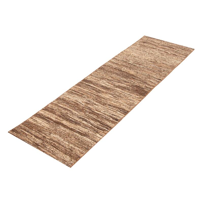 ECARPETGALLERY Flat-Weave Natural Brown Wool Tapestry Kilim - 2'7 x 9'2