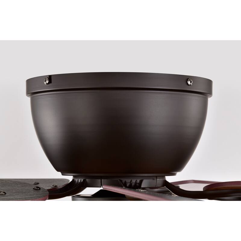 Lymelyn 52-Inch Flushmount Lighted Ceiling Fan Ivory Geometric Tiffany Glass Lamp Black Finish