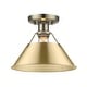 preview thumbnail 2 of 0, Yep by Golden Lighting Orwell 1-light Flush Mount in Aged Brass and Brushed Champagne Brass shade - Gold
