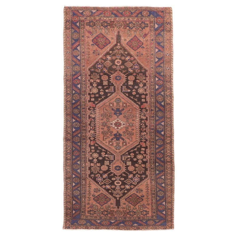 ECARPETGALLERY Hand-knotted Antalya Vintage Black, Copper Wool Rug - 4'2 x 8'5