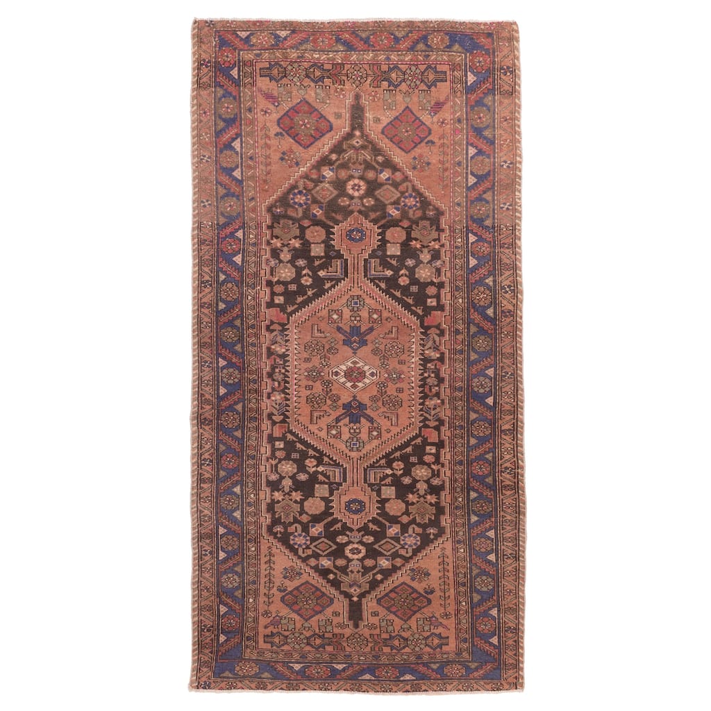 ECARPETGALLERY Hand-knotted Antalya Vintage Black, Copper Wool Rug - 4'2 x 8'5