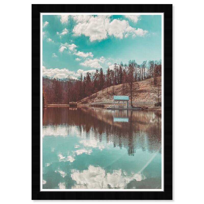 Wynwood Studio Prints Floral and Botanical Lake Blackberry Farm Blue and Modern & Contemporary Wall Art Canvas Print