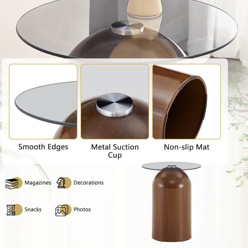 Nesting Coffee Table Set of 3,Glass Desktop for Living Room,Space Saving Circle Center Table for Saving Space,for Living Room