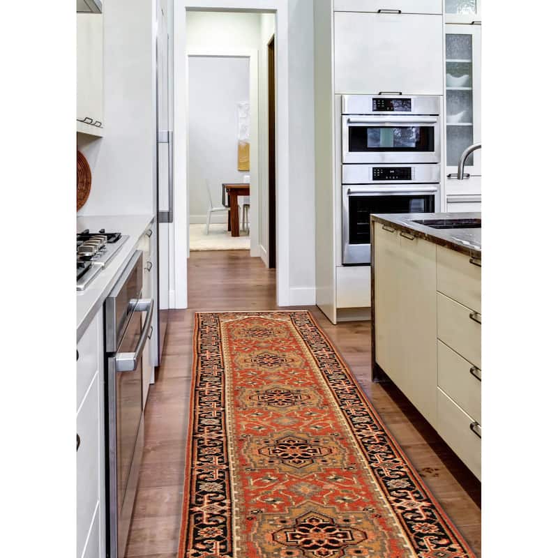 ECARPETGALLERY Hand-knotted Serapi Heritage Dark Copper Wool Rug - 2'5 x 39'6