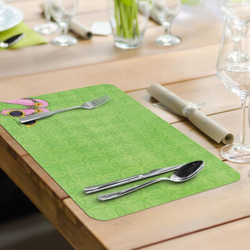 Flip Floppin' 4 Pack Reversible Easy Care Flexible Plastic Placemats Made in The USA BPA Free Easily Wipes Clean