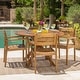 preview thumbnail 15 of 14, Stamford Outdoor 5-piece Wood Dining Set by Christopher Knight Home Brown