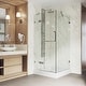 preview thumbnail 6 of 9, VIGO Monteray 32"D x 32"W x 79"H Frameless Hinged Shower Enclosure and Base