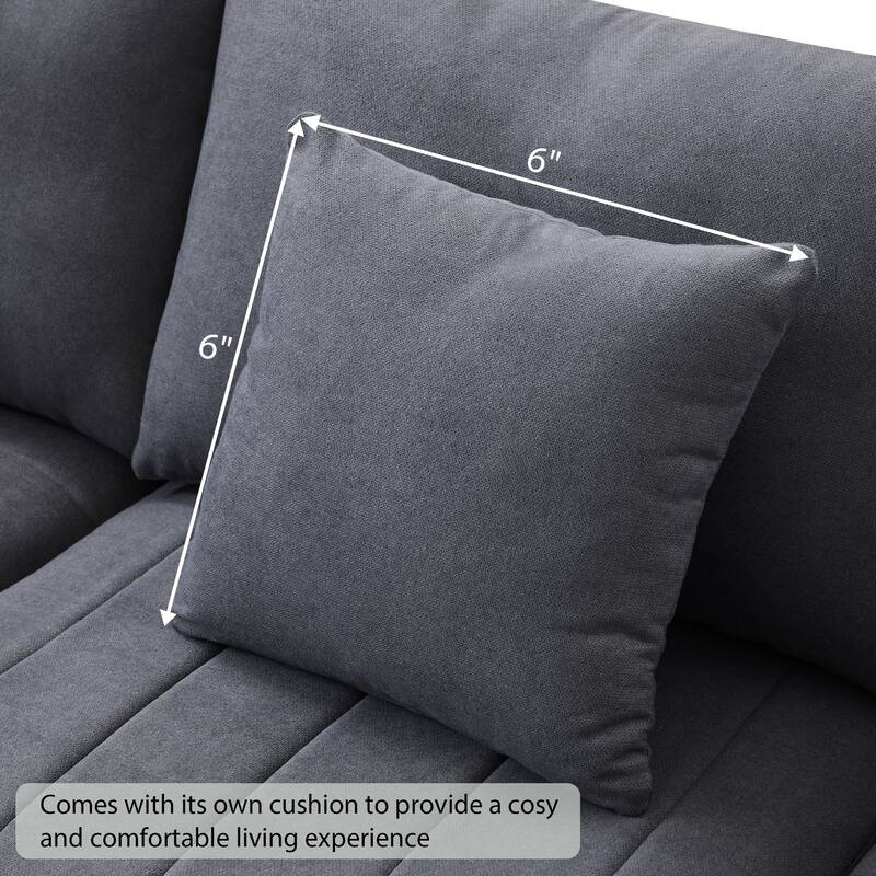 Modular L-Shaped Sectional Sofa with Movable Ottoman, 5 Seat Corner Couch with Throw Pillows, Comfy Cloud Upholstered Sofa