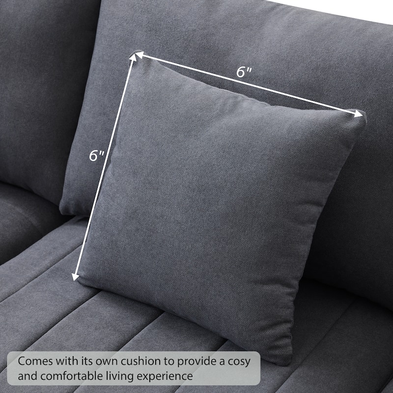Sectional Sofa L-Shape Indoor Sofa w/ Convertible Ottoman